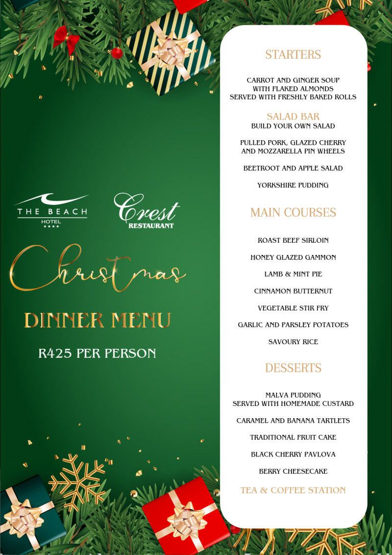 Christmas Dinner menu