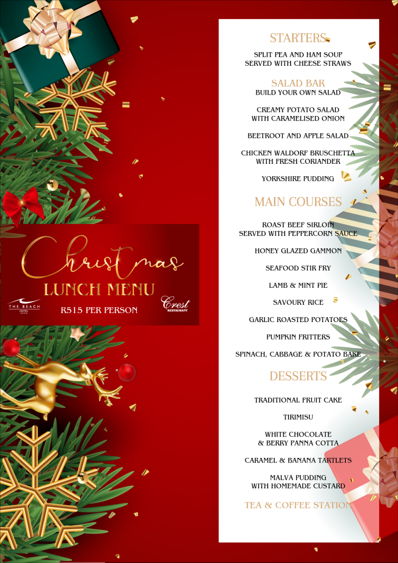 Christmas Lunch menu