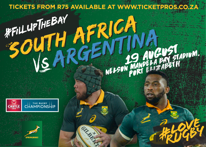 Competition Give Away 5 Sets Of South Africa Vs Argentina Rugby Tickets Up For Grabs Nelson Mandela Bay Port Elizabeth