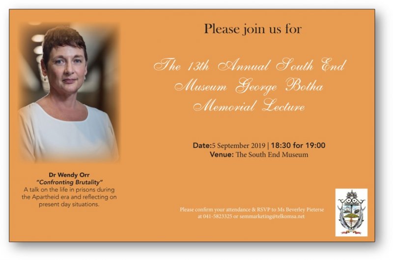 Event: GEORGE BOTHA MEMORIAL LECTURE - Nelson Mandela Bay (Port Elizabeth)