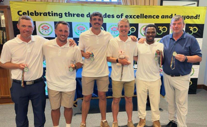 Rising golf star bludgeons his way to tertiary title